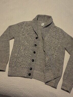 GAP Shawl Collar Cardigan In Heather Grey, Size Medium
